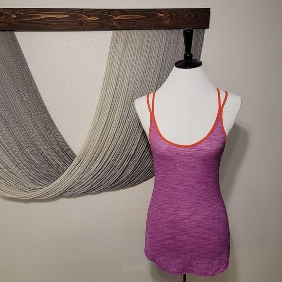 Lululemon Fuchsia Ruched Racerback Tank Sz 6 - Picture 1 of 6